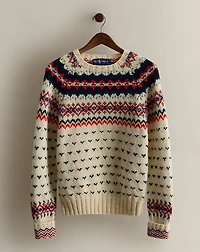 1983 Patterned Wool Sweater - Size M