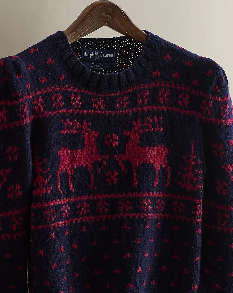 1982 Patterned Crewneck Sweater - Size M