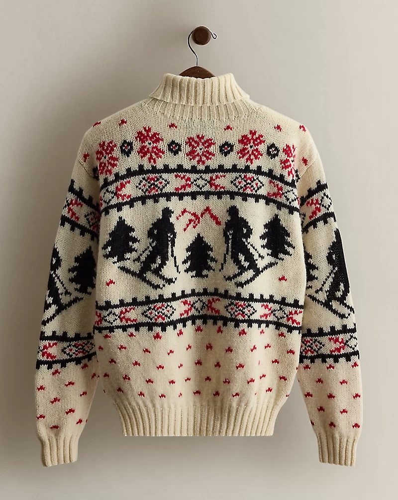 c. 1980s Patterned Turtleneck - Size L