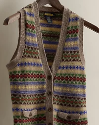 c. 2007 Fair Isle Wool Vest - Size S