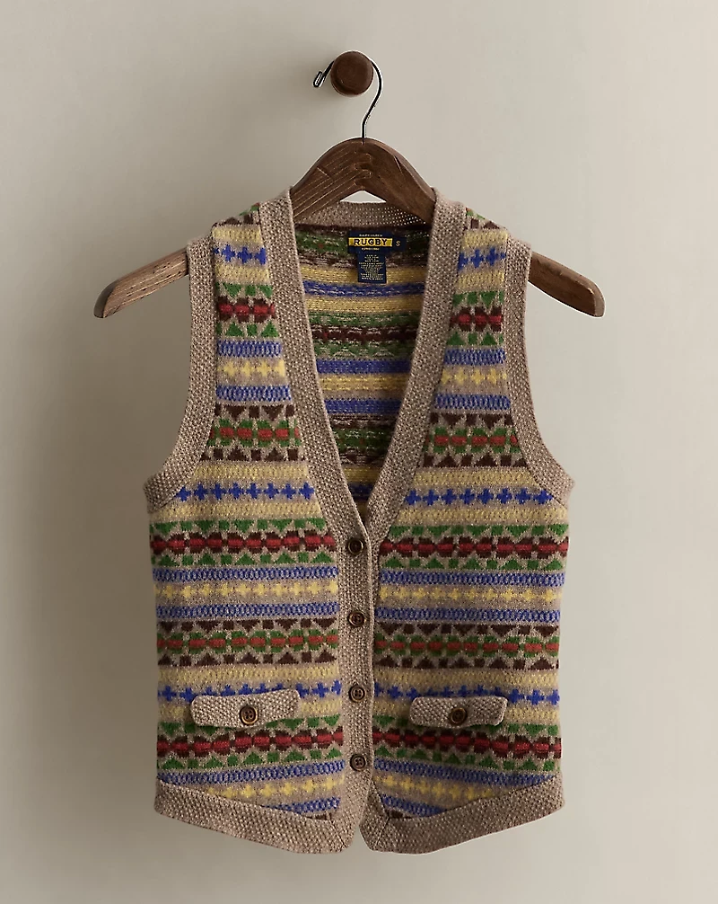 c. 2007 Fair Isle Wool Vest - Size S