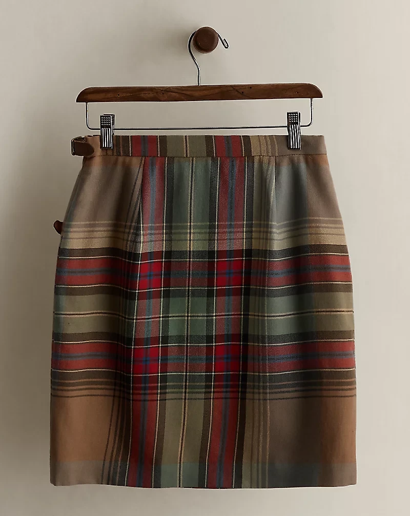c. 1996 Plaid Wool Skirt - Size 8