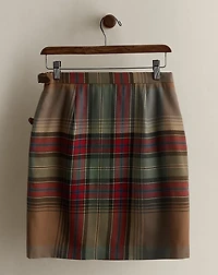 c. 1996 Plaid Wool Skirt - Size 8