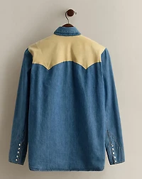 c. 2000 Denim Western Shirt - Size 8