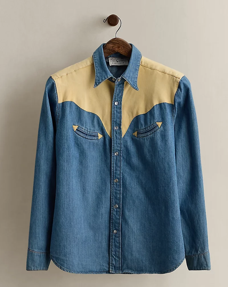c. 2000 Denim Western Shirt - Size 8