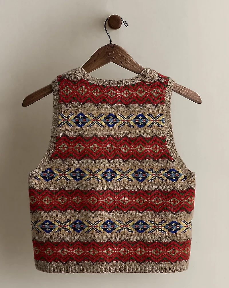 c. 1996 Fair Isle Sweater Vest - Size L