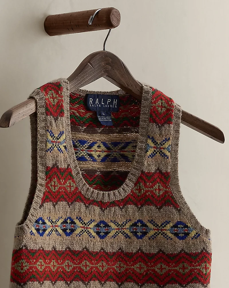 c. 1996 Fair Isle Sweater Vest - Size L