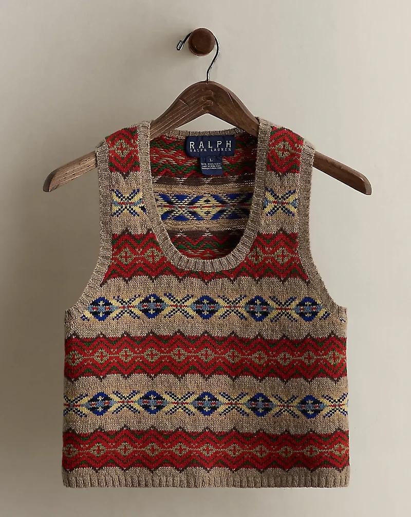 c. 1996 Fair Isle Sweater Vest - Size L