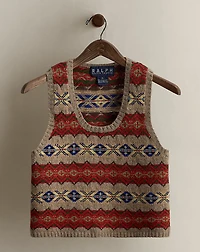 c. 1996 Fair Isle Sweater Vest - Size L