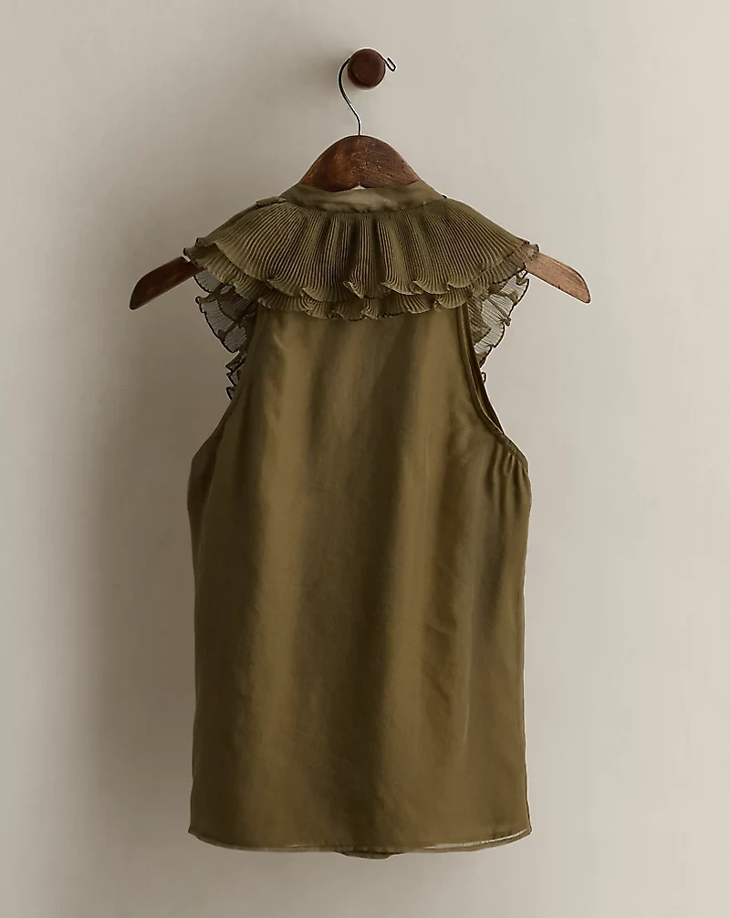 c. 2008 Ruffled Silk Top - Size 6