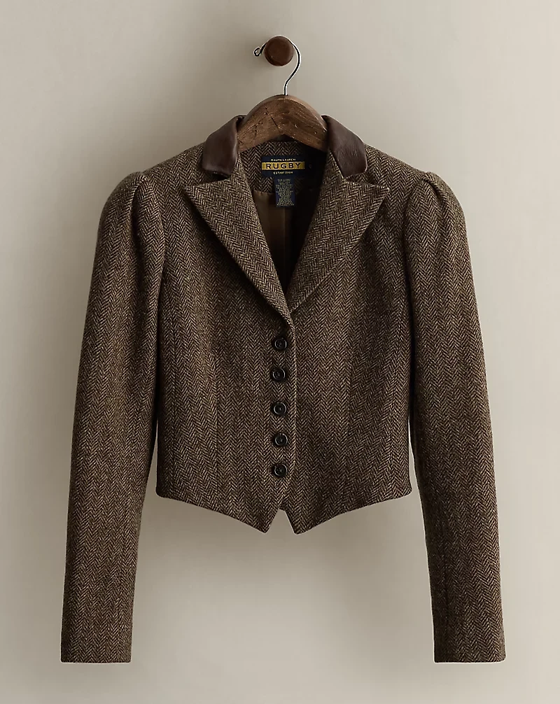 c. 2008 Herringbone Wool Blazer - Size 0