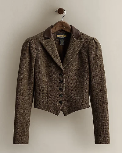 c. 2008 Herringbone Wool Blazer - Size 0