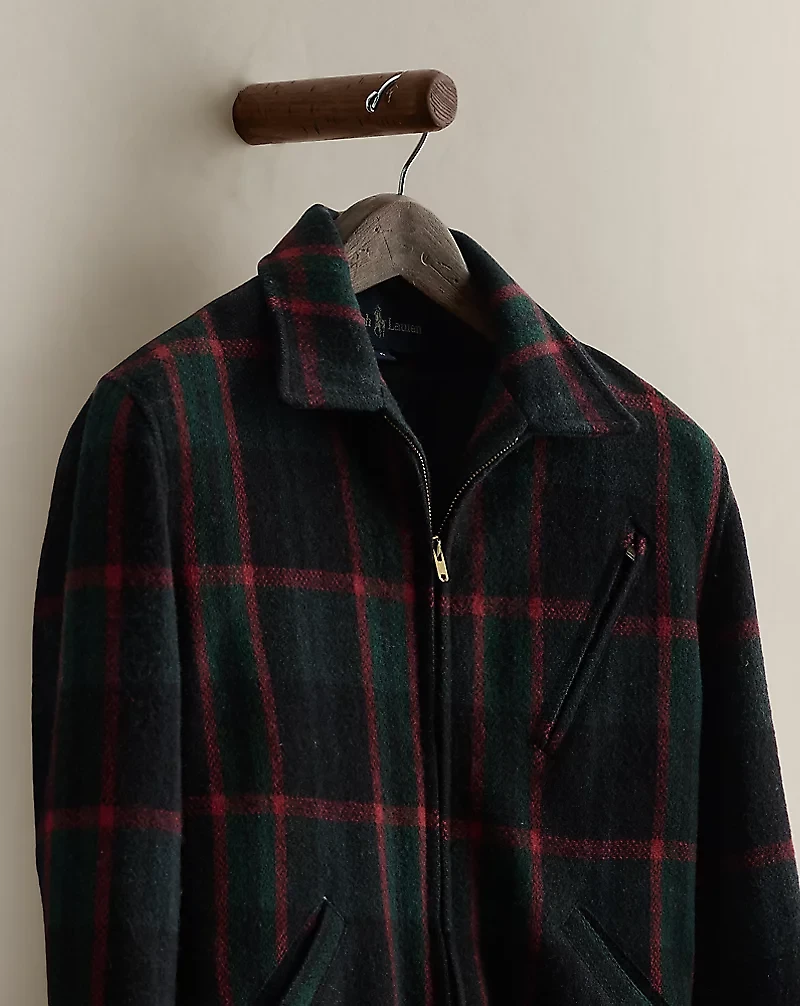 c. 1990 Plaid Wool-Blend Coat - Size 6