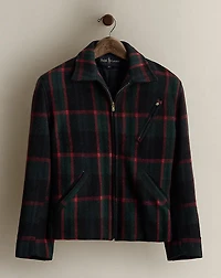 c. 1990 Plaid Wool-Blend Coat - Size 6
