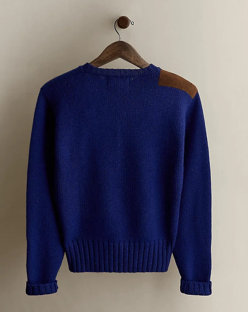 c. 1990 Suede-Trim Sweater - Size L