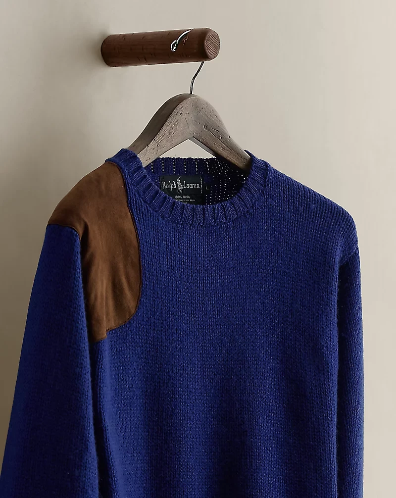 c. 1990 Suede-Trim Sweater - Size L