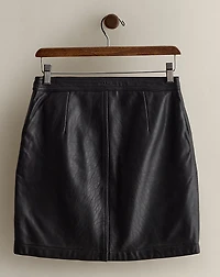 c. 1997 Leather Miniskirt - Size 2