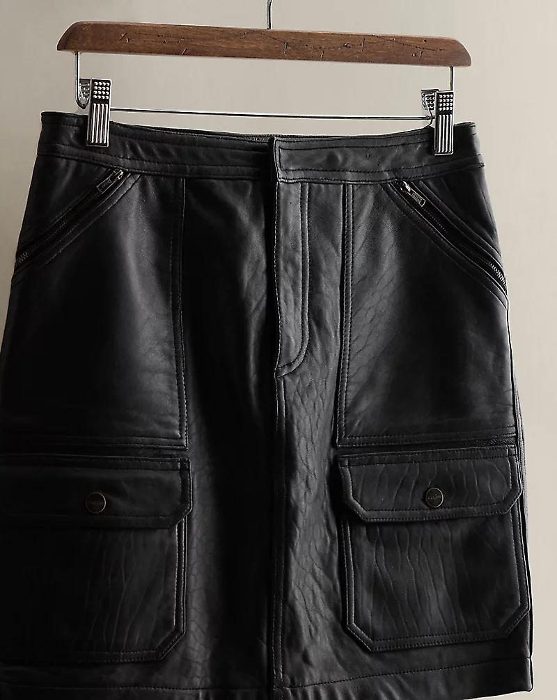 c. 1997 Leather Miniskirt - Size 2