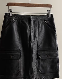 c. 1997 Leather Miniskirt - Size 2