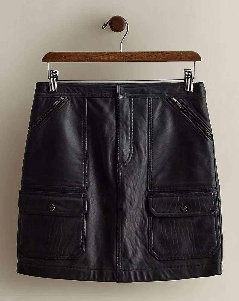 c. 1997 Leather Miniskirt - Size 2