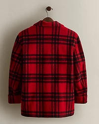 c. 1980 Plaid Wool Coat - Size L