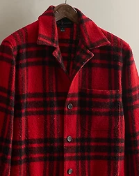 c. 1980 Plaid Wool Coat - Size L