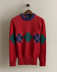 c. 1980s Argyle Cotton Sweater - Size S