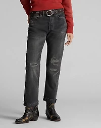 Boy Fit Black Repaired Jean