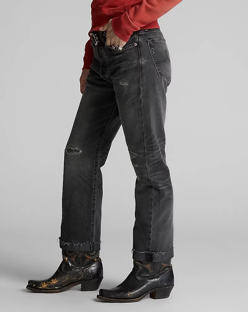 Boy Fit Black Repaired Jean
