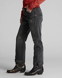 Boy Fit Black Repaired Jean