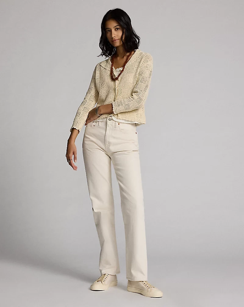 Straight Leg Fit Seeded Natural Jean