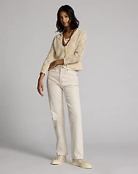 Straight Leg Fit Seeded Natural Jean