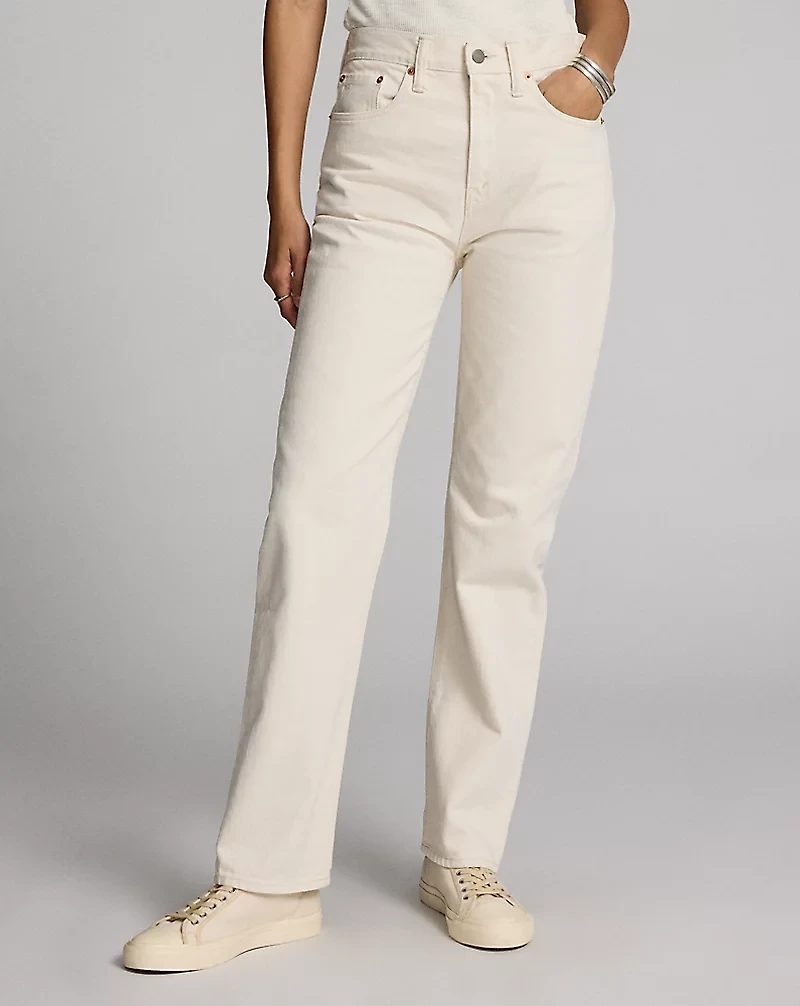 Straight Leg Fit Seeded Natural Jean