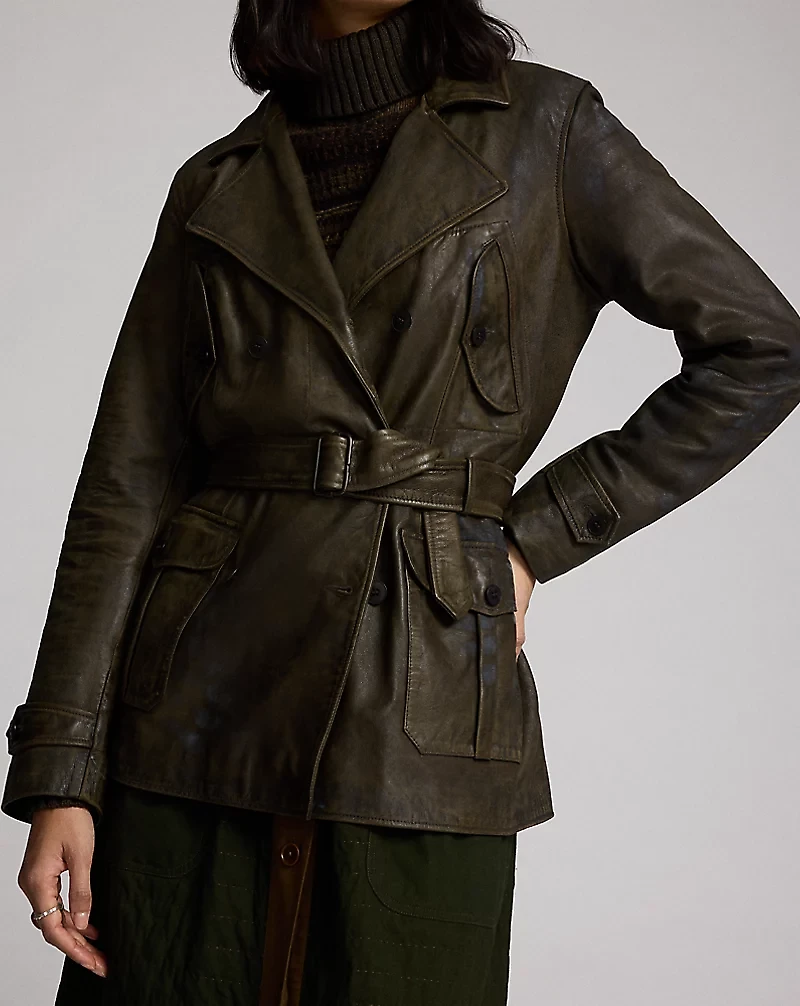 Belted Leather Jacket