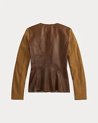 Sateen-Sleeve Leather Jacket