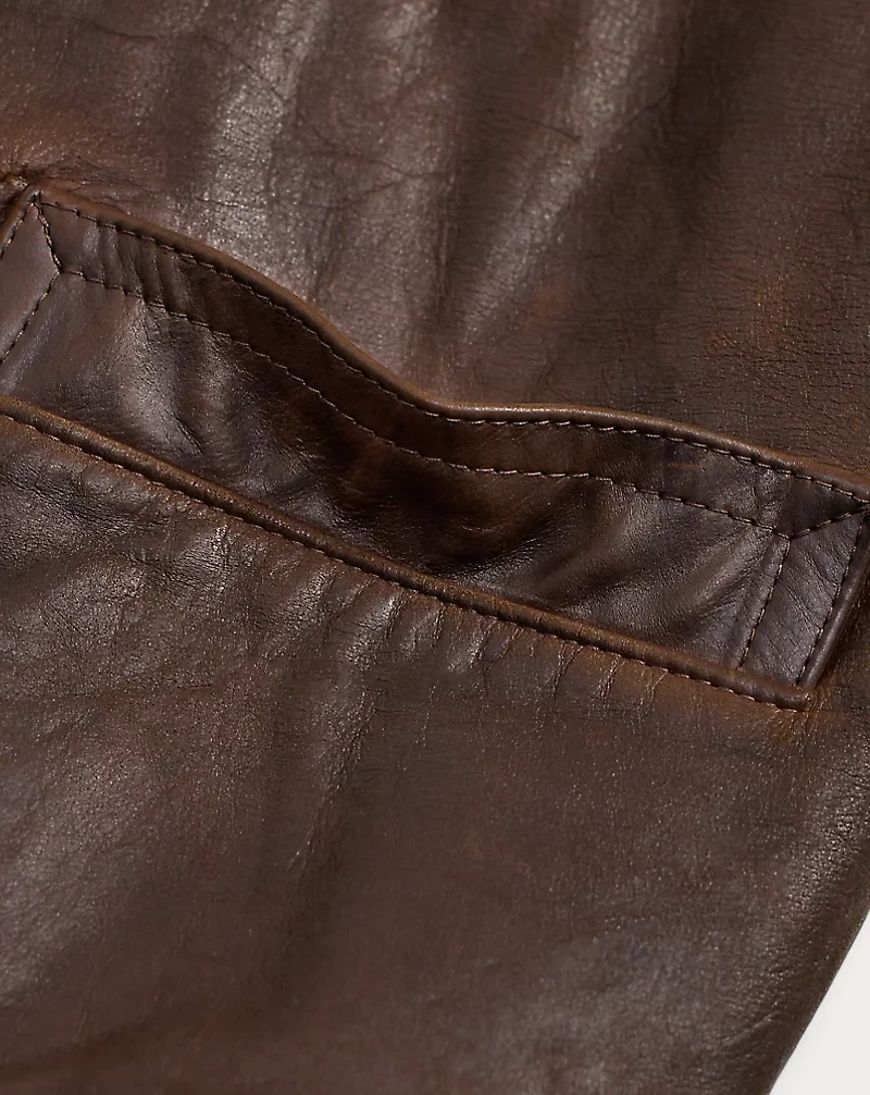 Sateen-Sleeve Leather Jacket