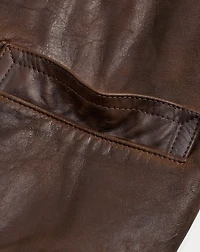 Sateen-Sleeve Leather Jacket