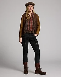 Sateen-Sleeve Leather Jacket