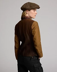 Sateen-Sleeve Leather Jacket