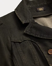 Double-Breasted Black Denim Jacket