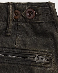 Skinny Black Denim Cargo Pant
