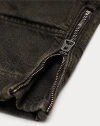 Skinny Black Denim Cargo Pant