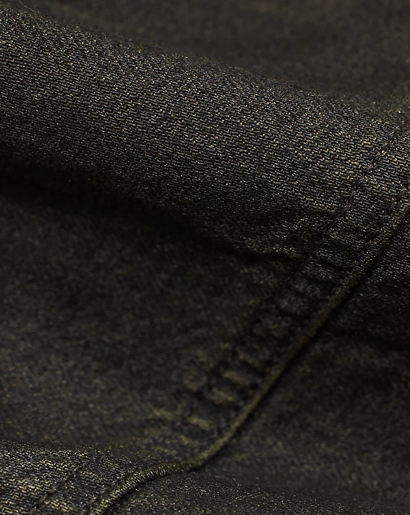 Skinny Black Denim Cargo Pant