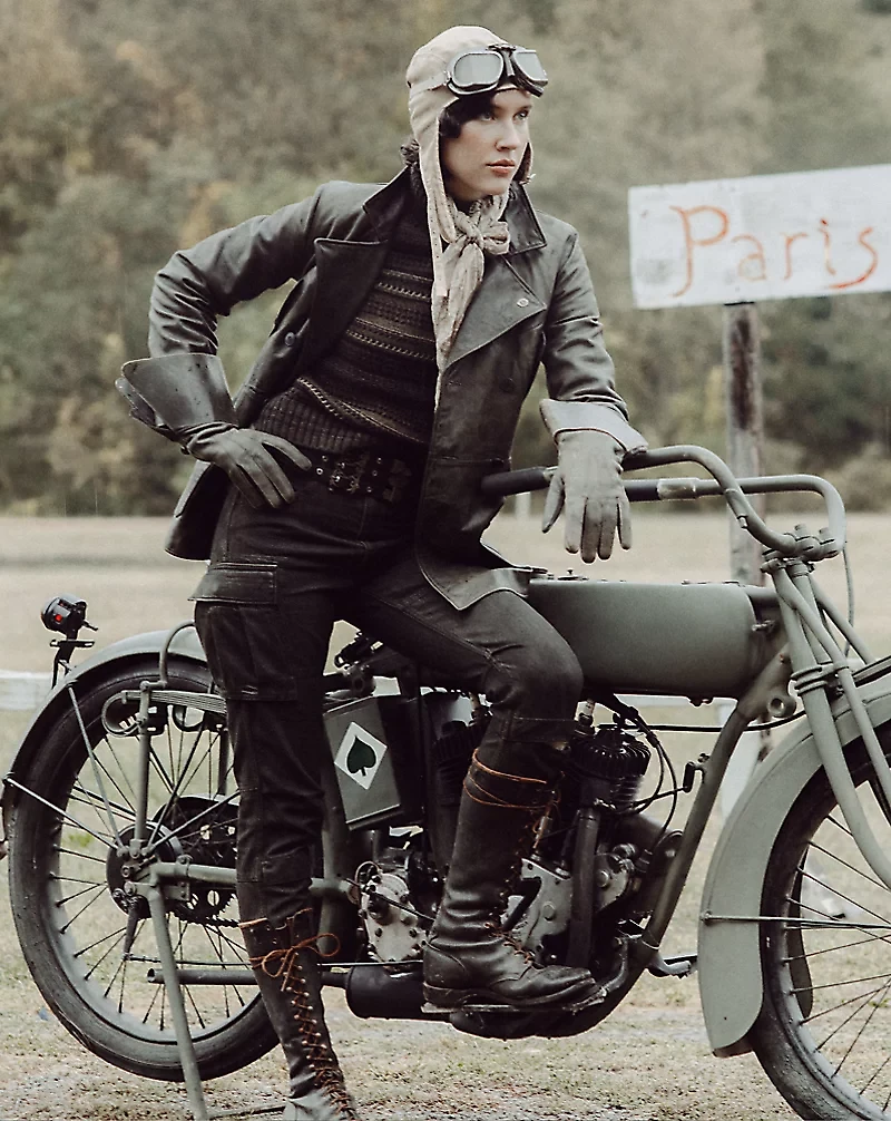 Skinny Black Denim Cargo Pant