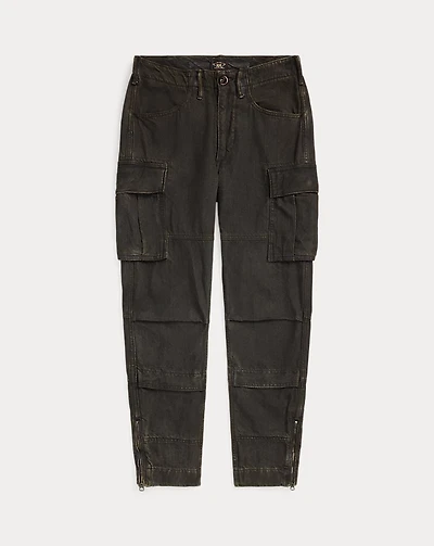 Skinny Black Denim Cargo Pant