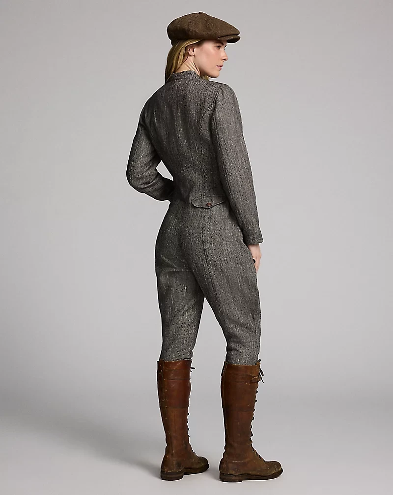 Herringbone Tweed Jumpsuit