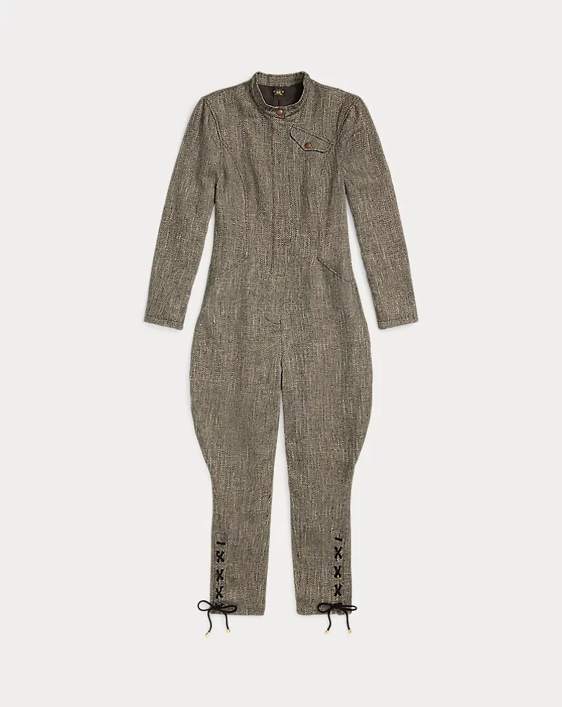 Herringbone Tweed Jumpsuit