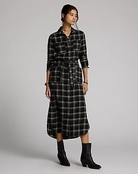 Plaid Jaspé Twill Shirtdress