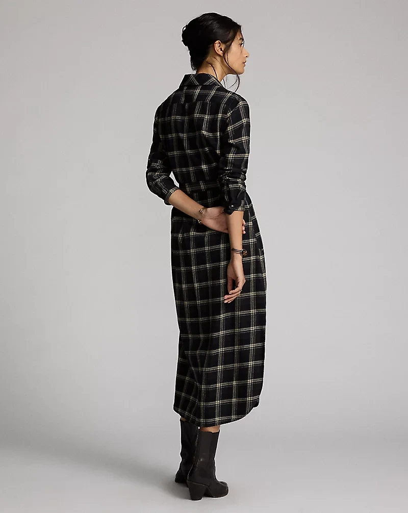 Plaid Jaspé Twill Shirtdress