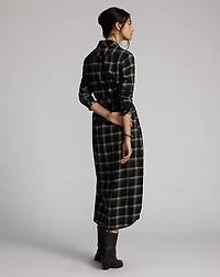 Plaid Jaspé Twill Shirtdress